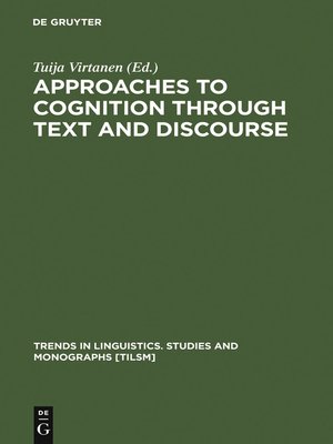 cover image of Approaches to Cognition through Text and Discourse